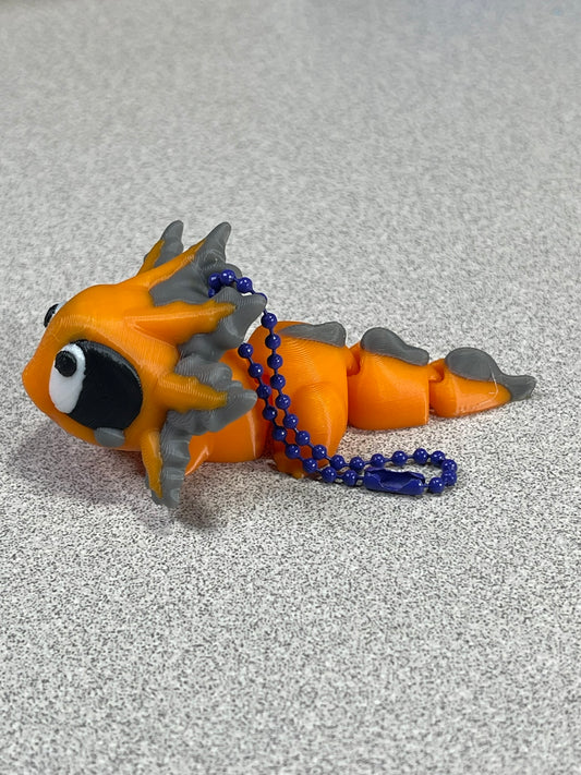 Cheerful Orange Axolotl Buddy Keychain