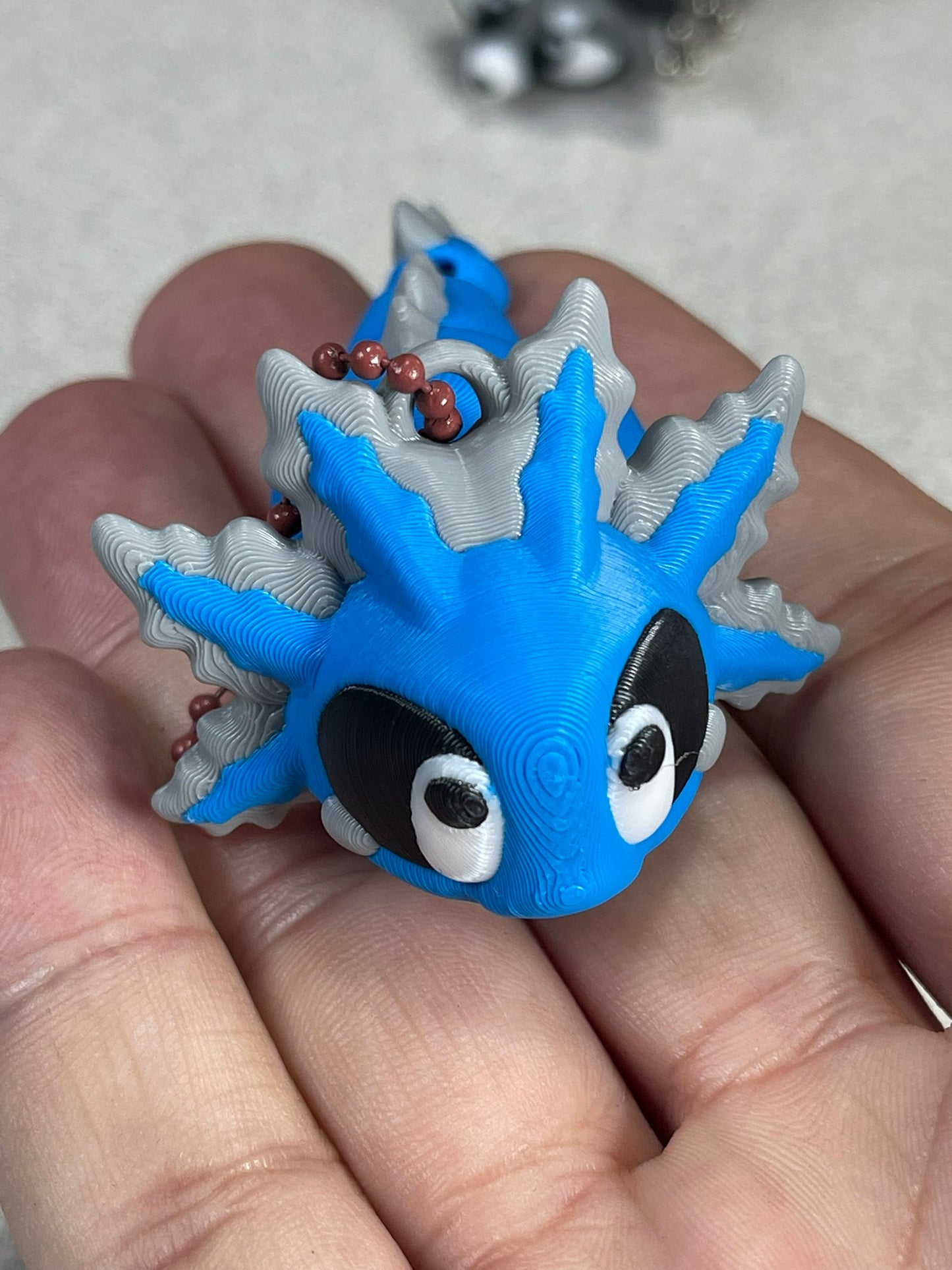 Charming Blue Axolotl Keychain Buddy!