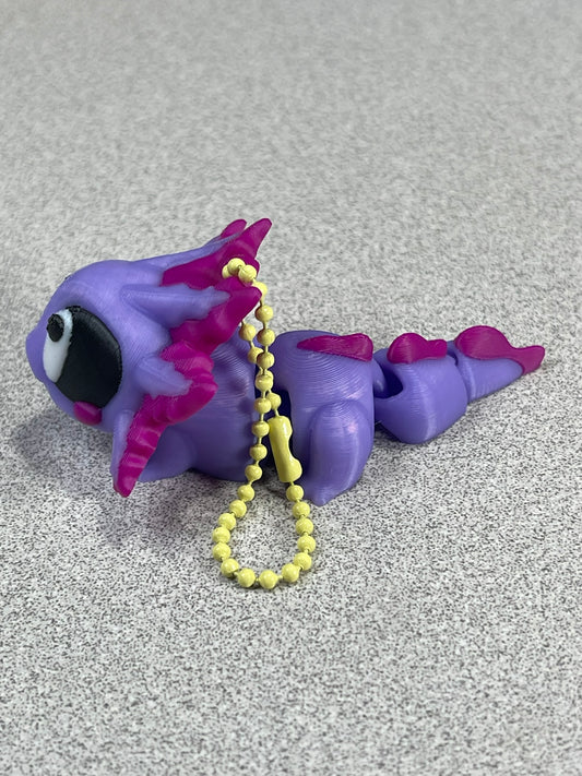 Charming Purple Axolotl Buddy Keychain