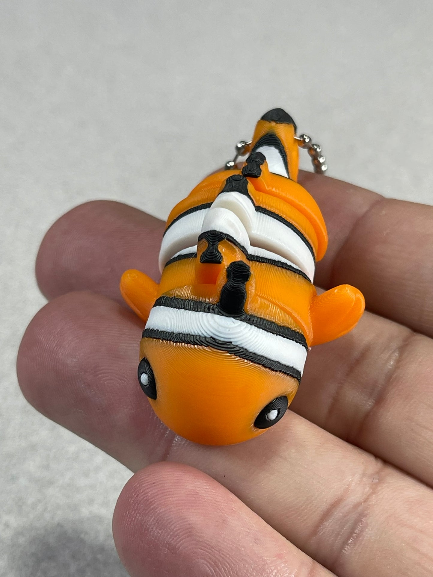 Cute Clown Fish Keychain - Colorful Clown Fish Character with Cute Design for Keyring Use