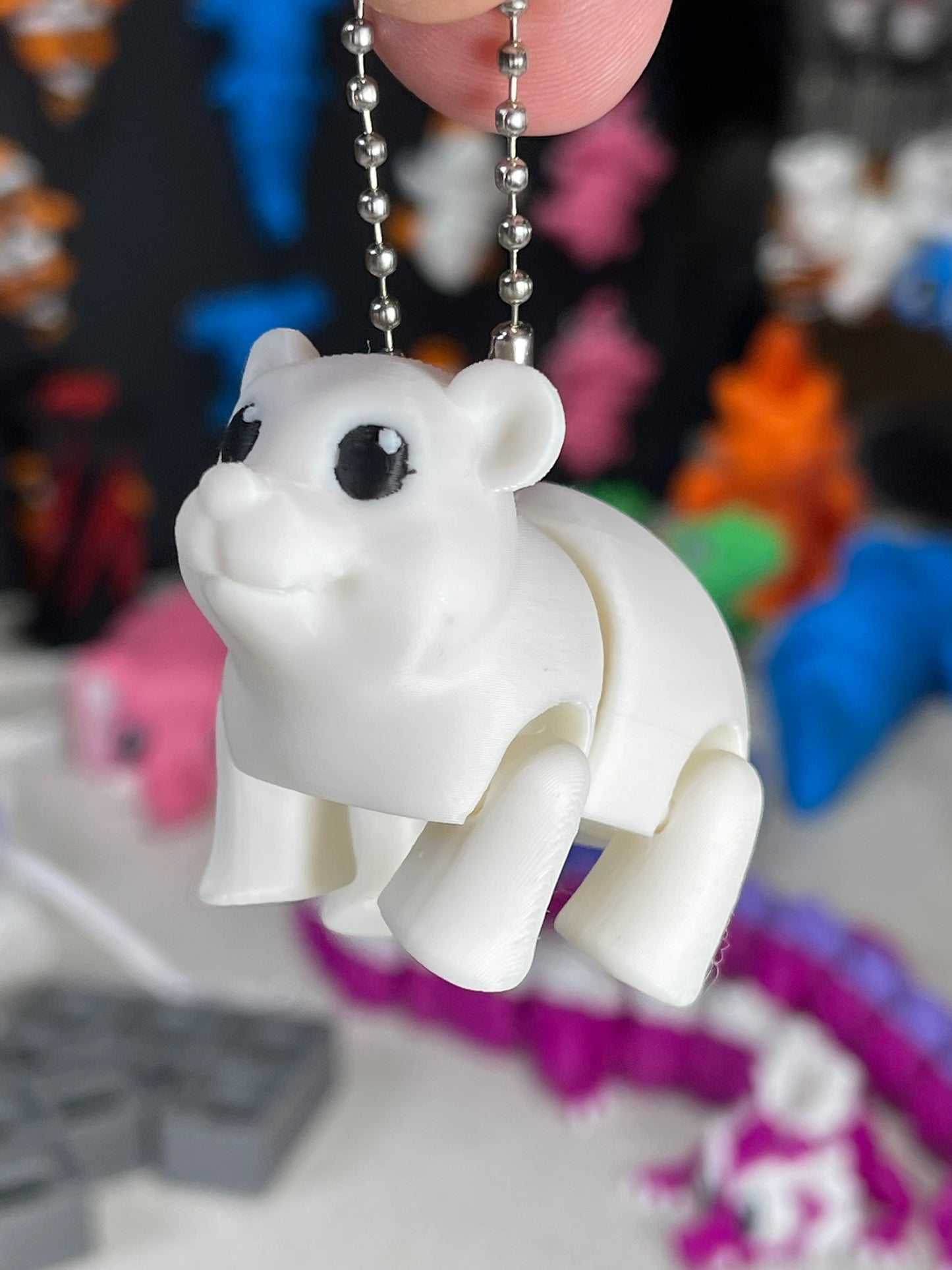 Charming Polar Bear Buddy Keychain