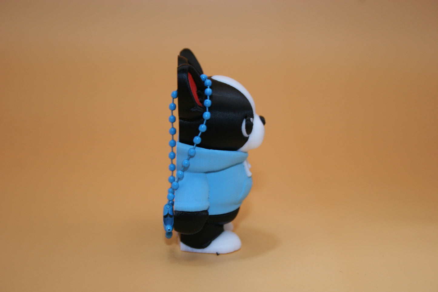 Dude Puppy in Blue Hoodie Keychain