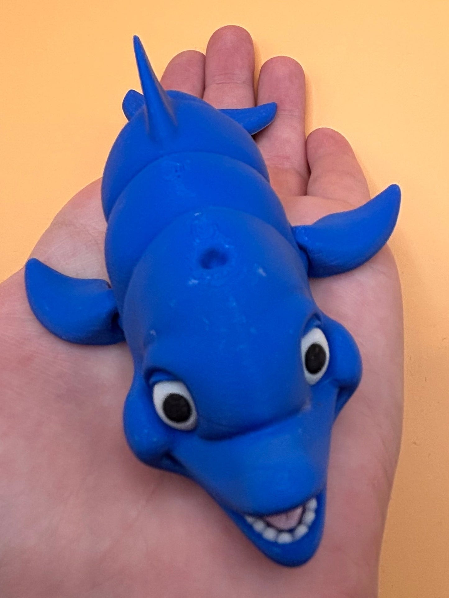 Silly Sal- The Smiling Blue Whale Stress fidget figurine