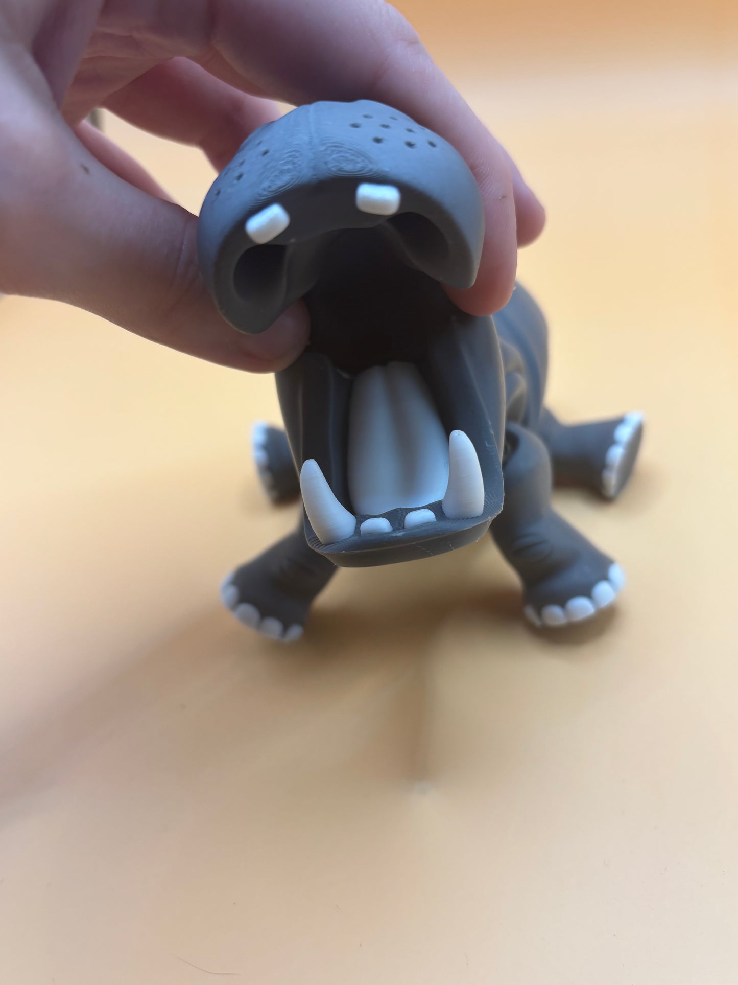 Cutie the Hippo- Moveable Hippo Figurine