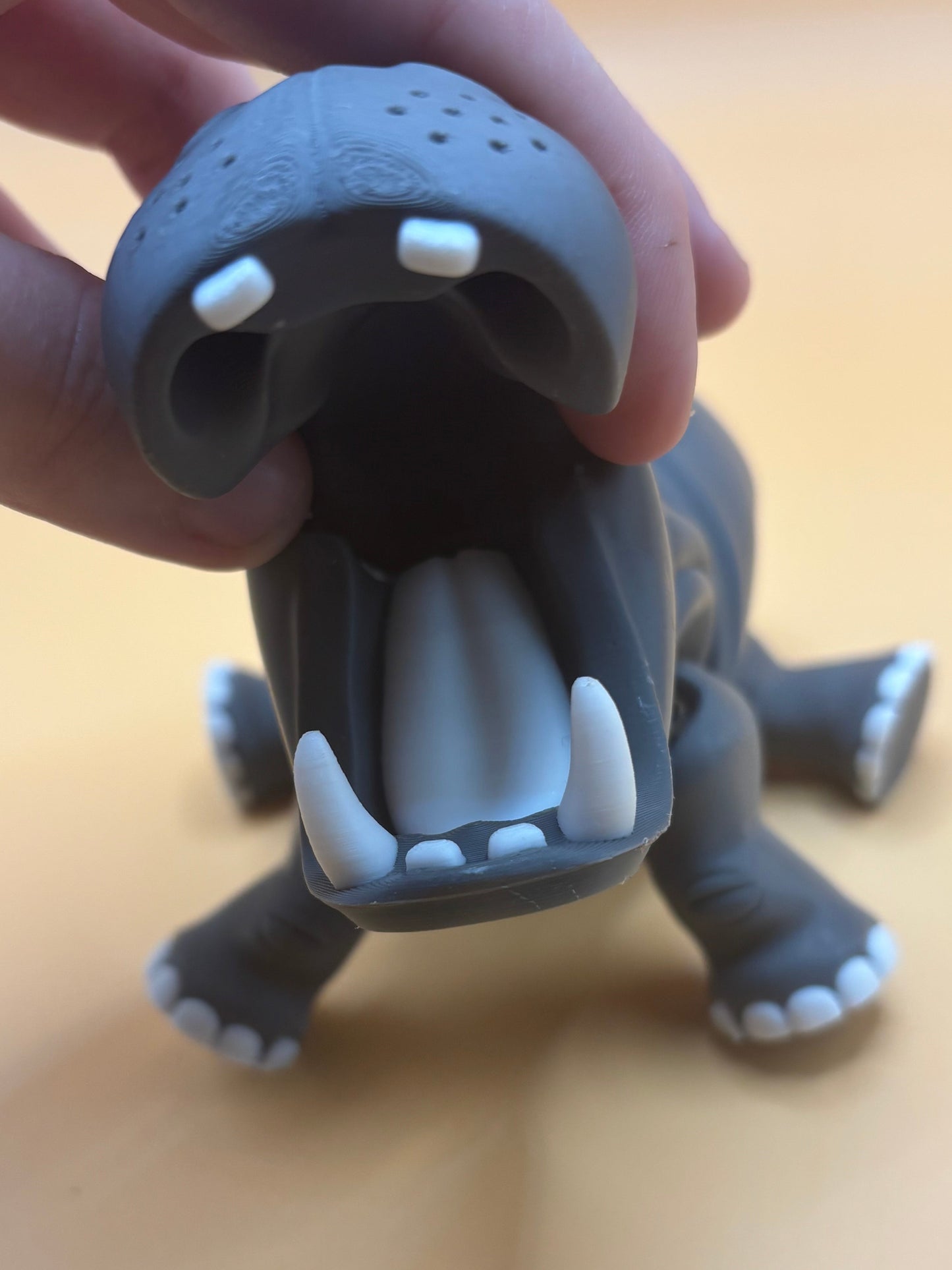 Cutie the Hippo- Moveable Hippo Figurine