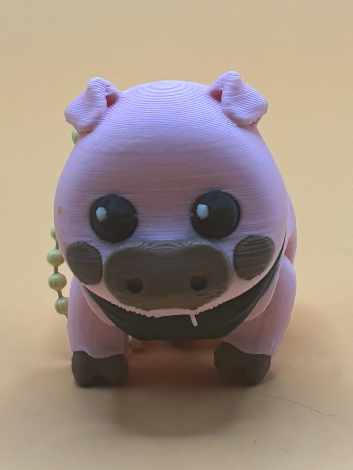 Cutie Patootie with a curly booty- Pig Keychain