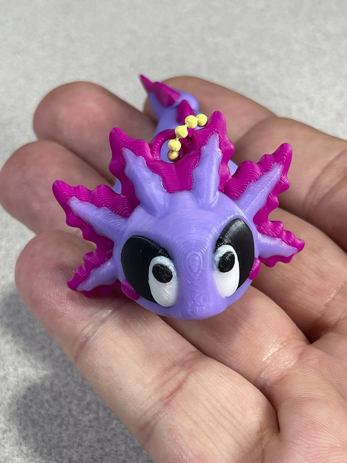 Charming Purple Axolotl Buddy Keychain