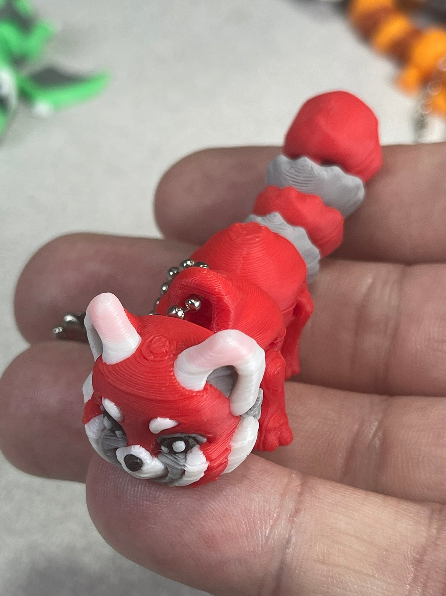 Cute Flexi Red Panda Keychain (Red Color)
