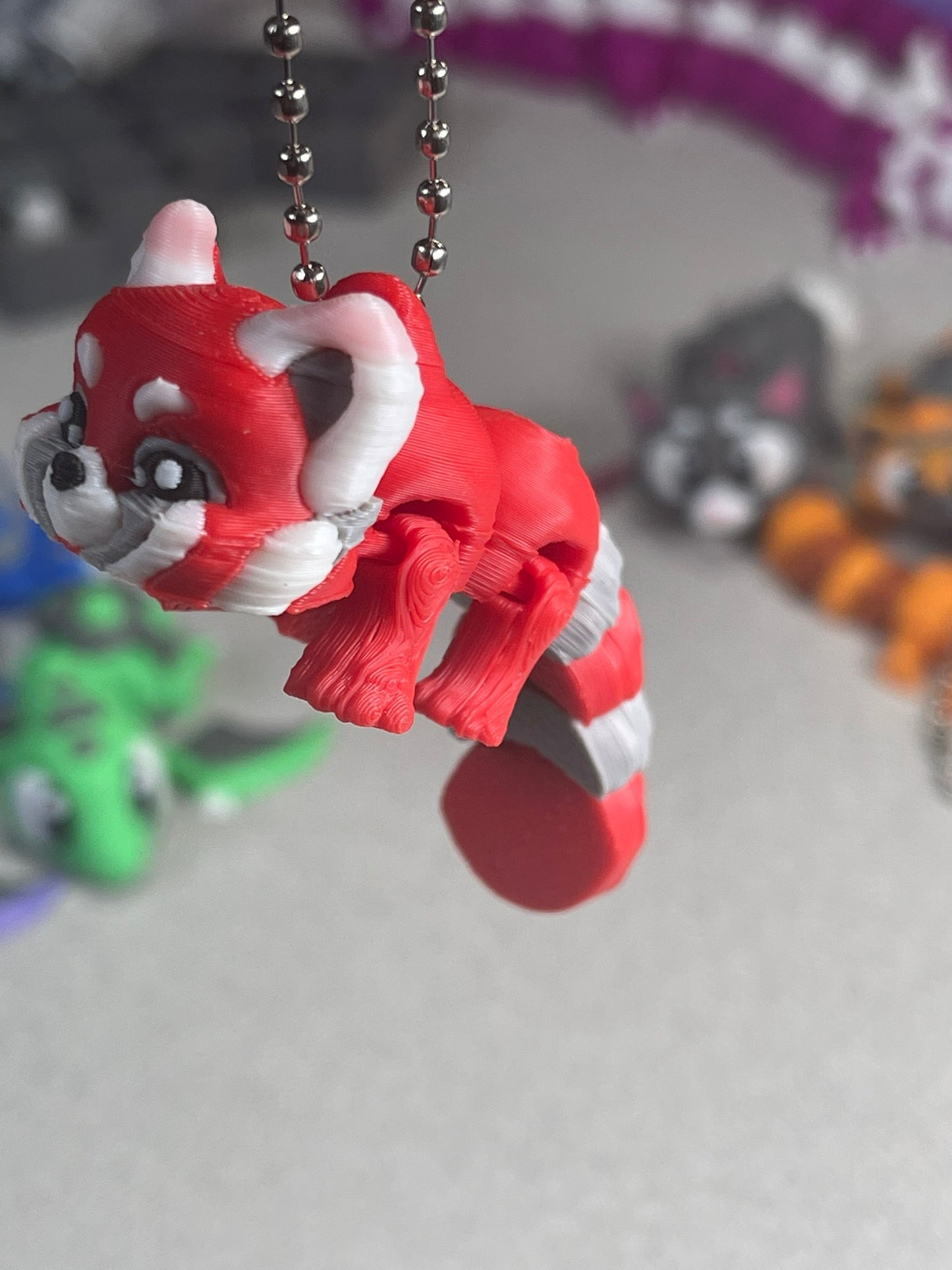 Cute Flexi Red Panda Keychain (Red Color)