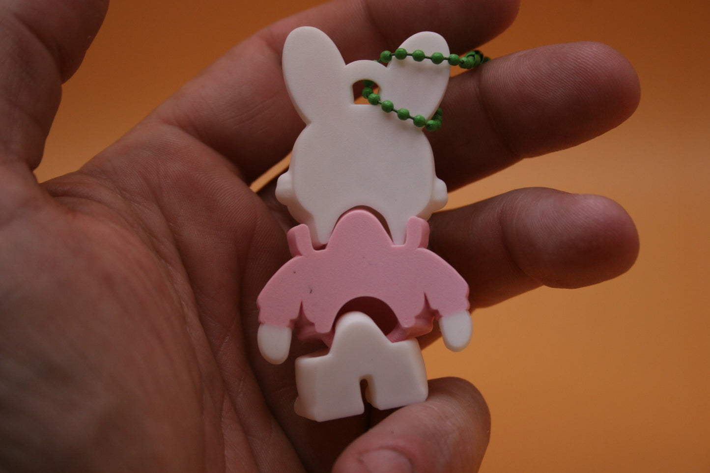 Cute Bunny in Pink Hoodie Keychain