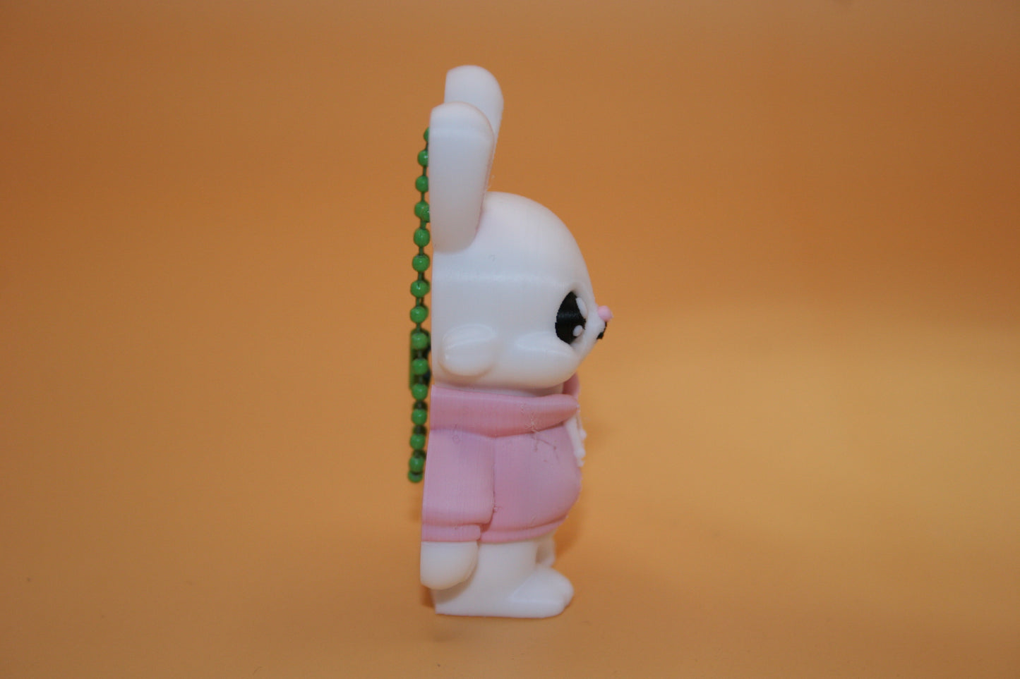 Cute Bunny in Pink Hoodie Keychain