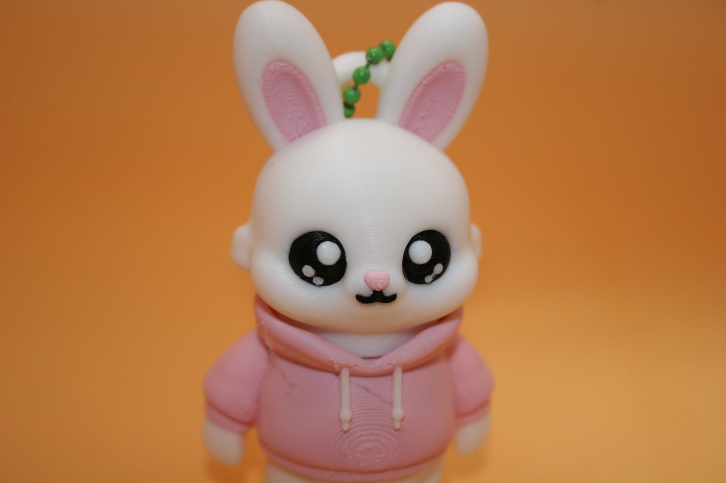Cute Bunny in Pink Hoodie Keychain