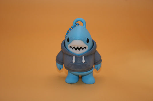 Dude Shark in Hoodie Keychain
