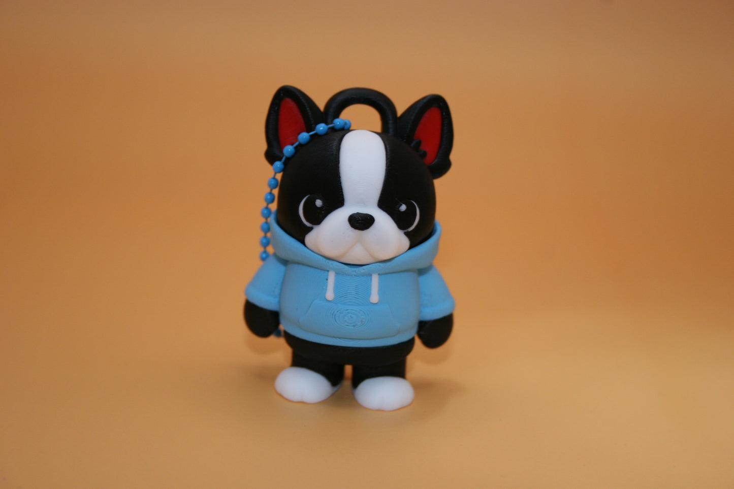Dude Puppy in Blue Hoodie Keychain