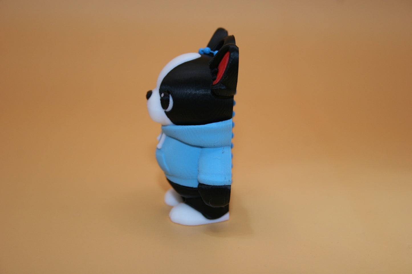 Dude Puppy in Blue Hoodie Keychain
