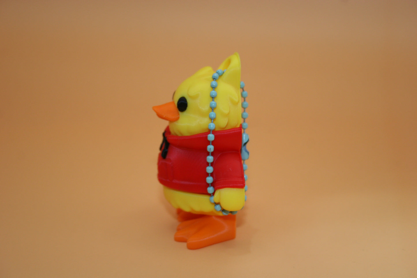 Dude Ducky in Red Hoodie Keychain