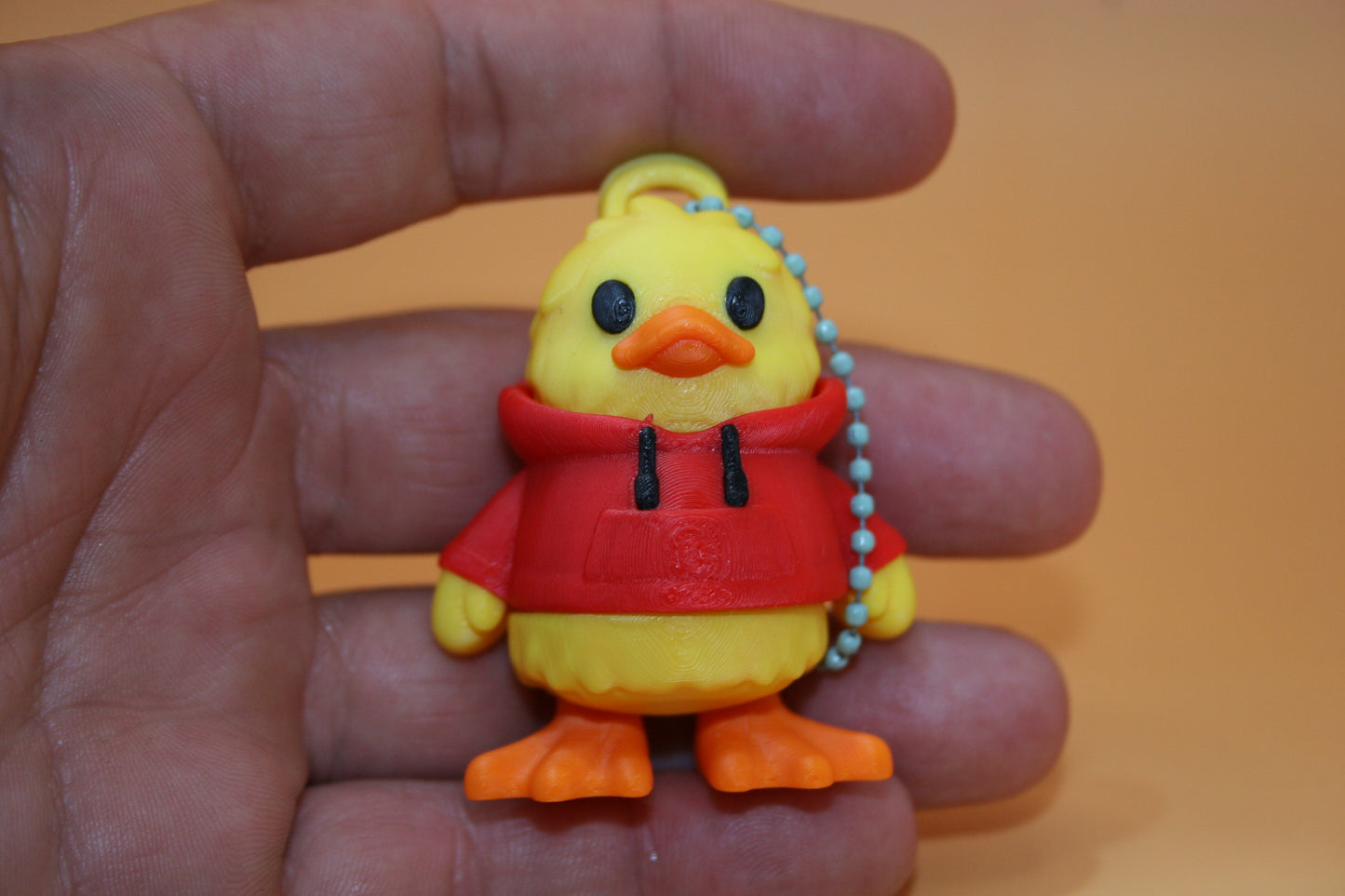 Dude Ducky in Red Hoodie Keychain