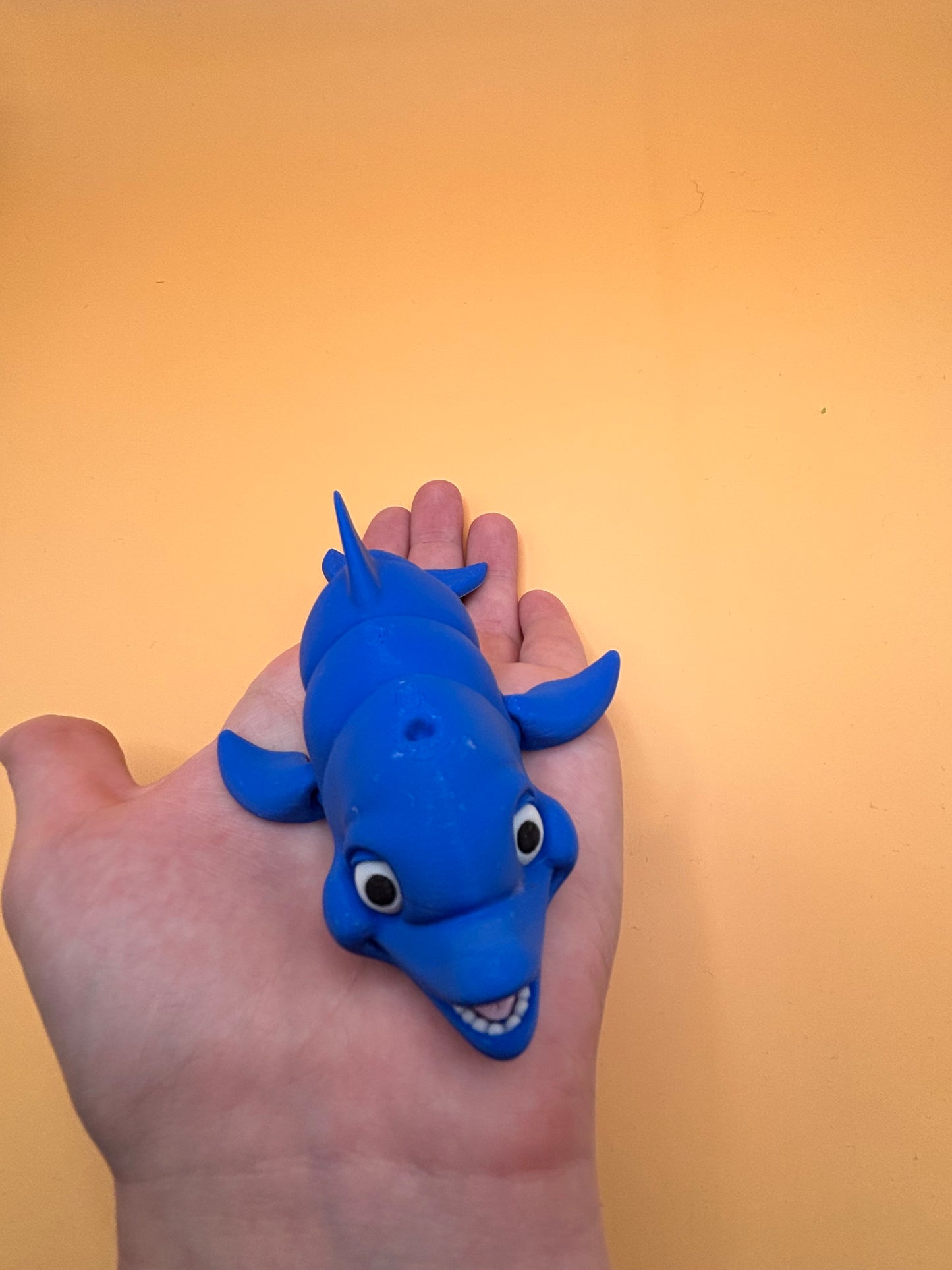 Silly Sal- The Smiling Blue Whale Stress fidget figurine