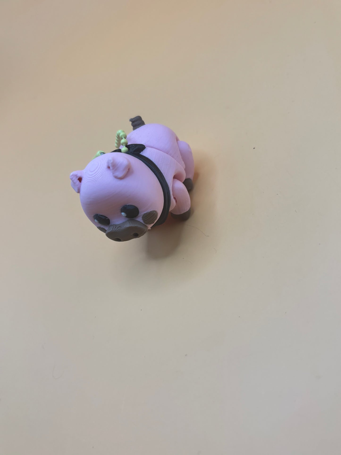 Cutie Patootie with a curly booty- Pig Keychain