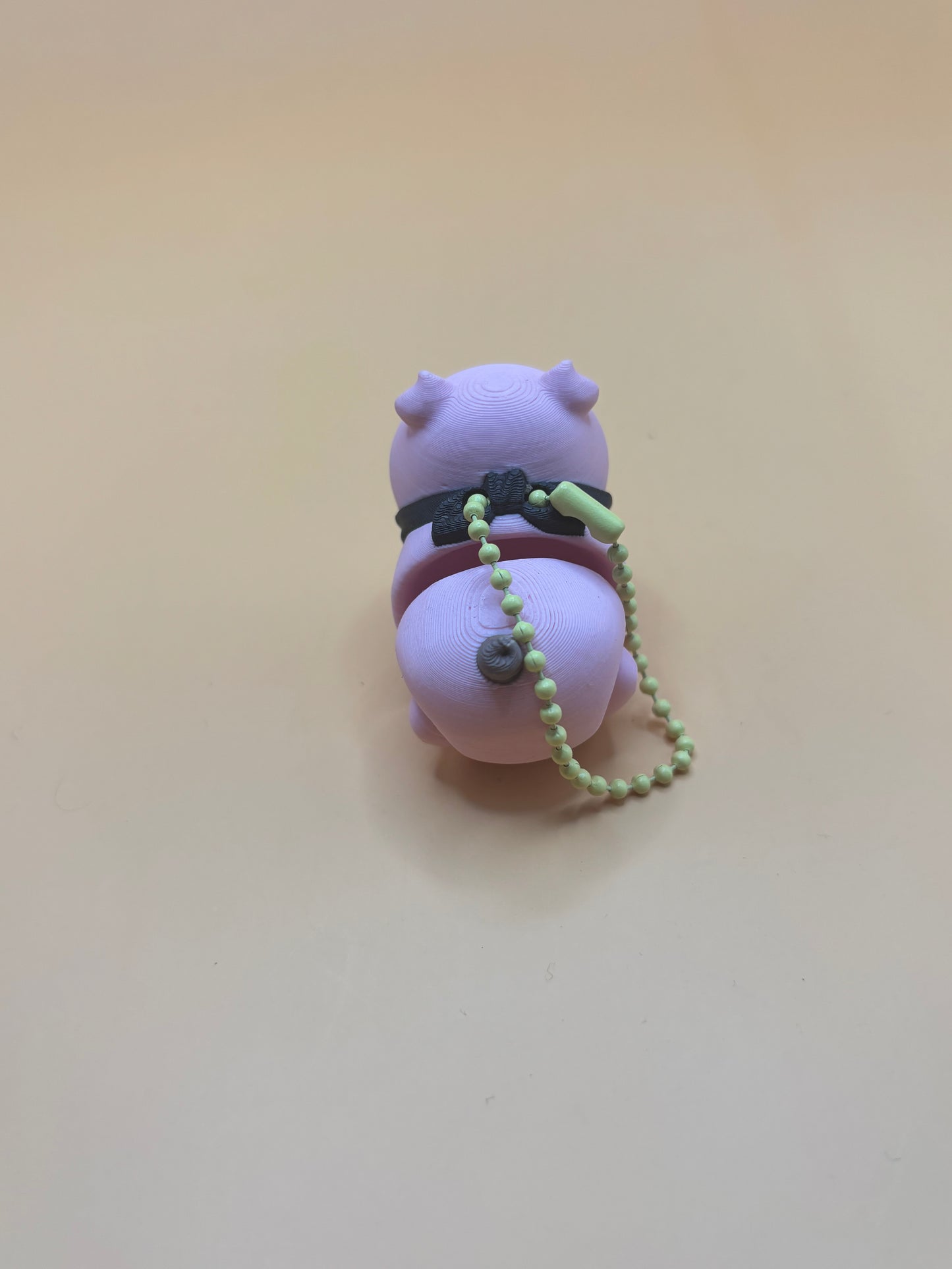 Cutie Patootie with a curly booty- Pig Keychain